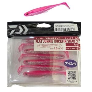 Daiwa Flat Junkie Duckfin Shad 3.5inch 9cm 5.2gr Silikon Yem 7 Adet Hirame Pink