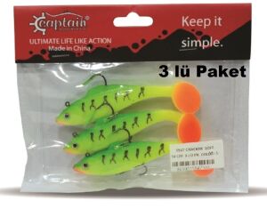 Captain 3567 Cracker Soft 10cm 18gr Silikon Yem 3 Adet Color:5