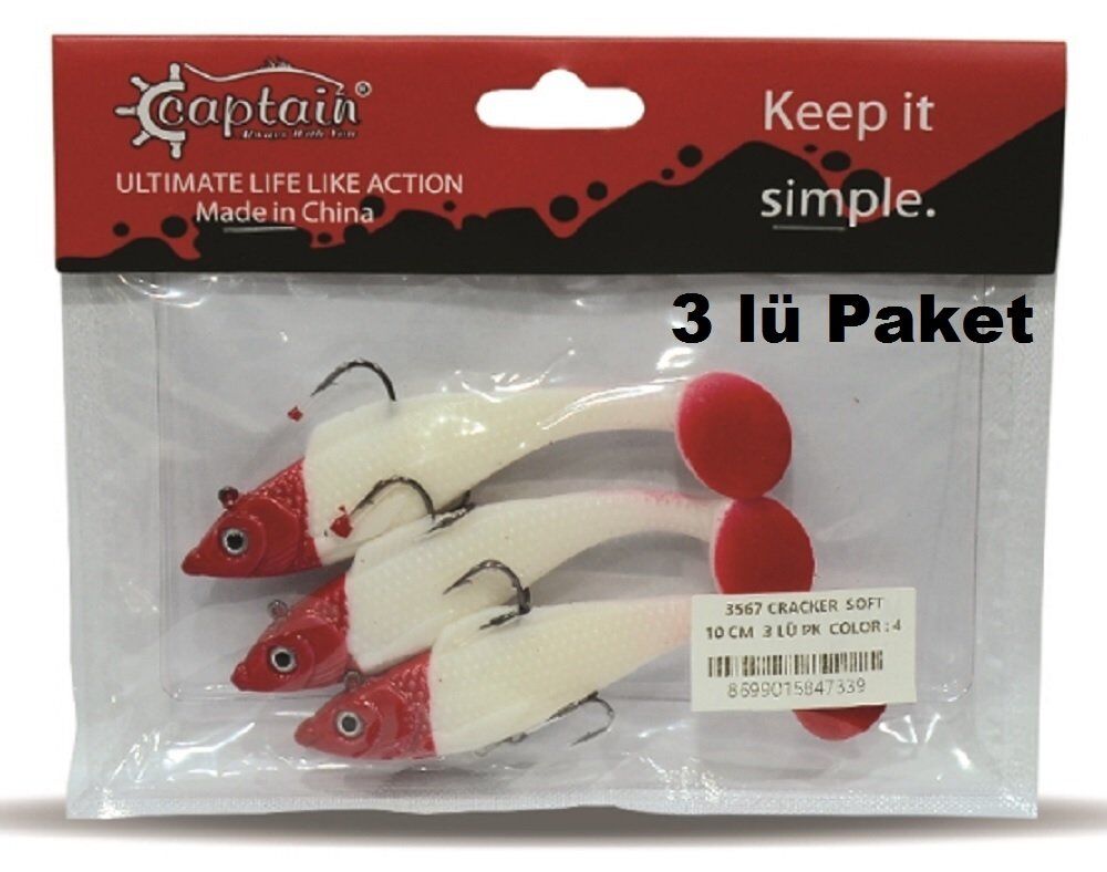 Captain 3567 Cracker Soft 10cm 18gr Silikon Yem 3 Adet Color:4