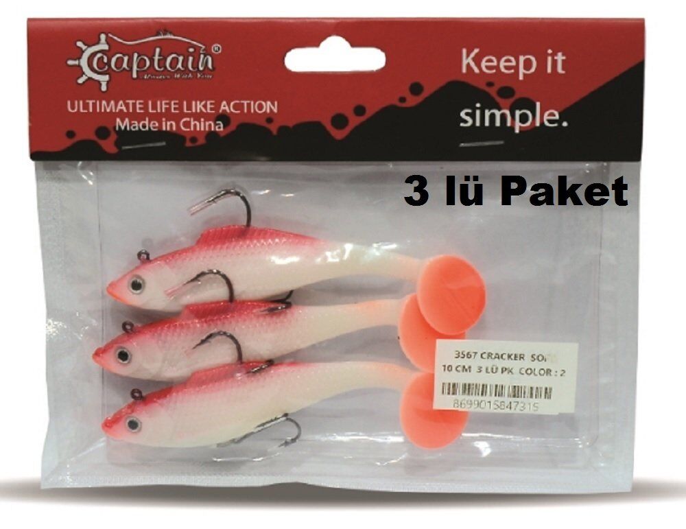 Captain 3567 Cracker Soft 10cm 18gr Silikon Yem 3 Adet Color:2