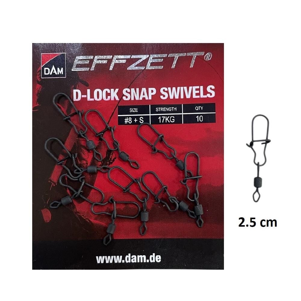 Dam Effzett D-Lock Snap Swivels Klipsli Fırdöndü S Beden 10 Adet