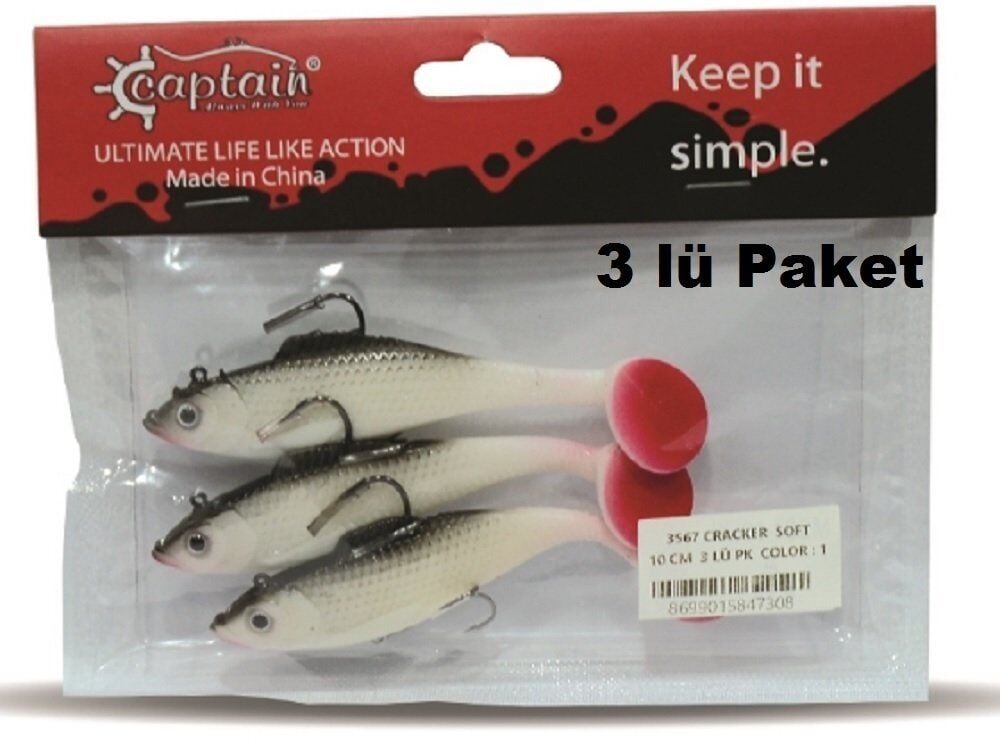 Captain 3567 Cracker Soft 10cm 18gr Silikon Yem 3 Adet Color:1