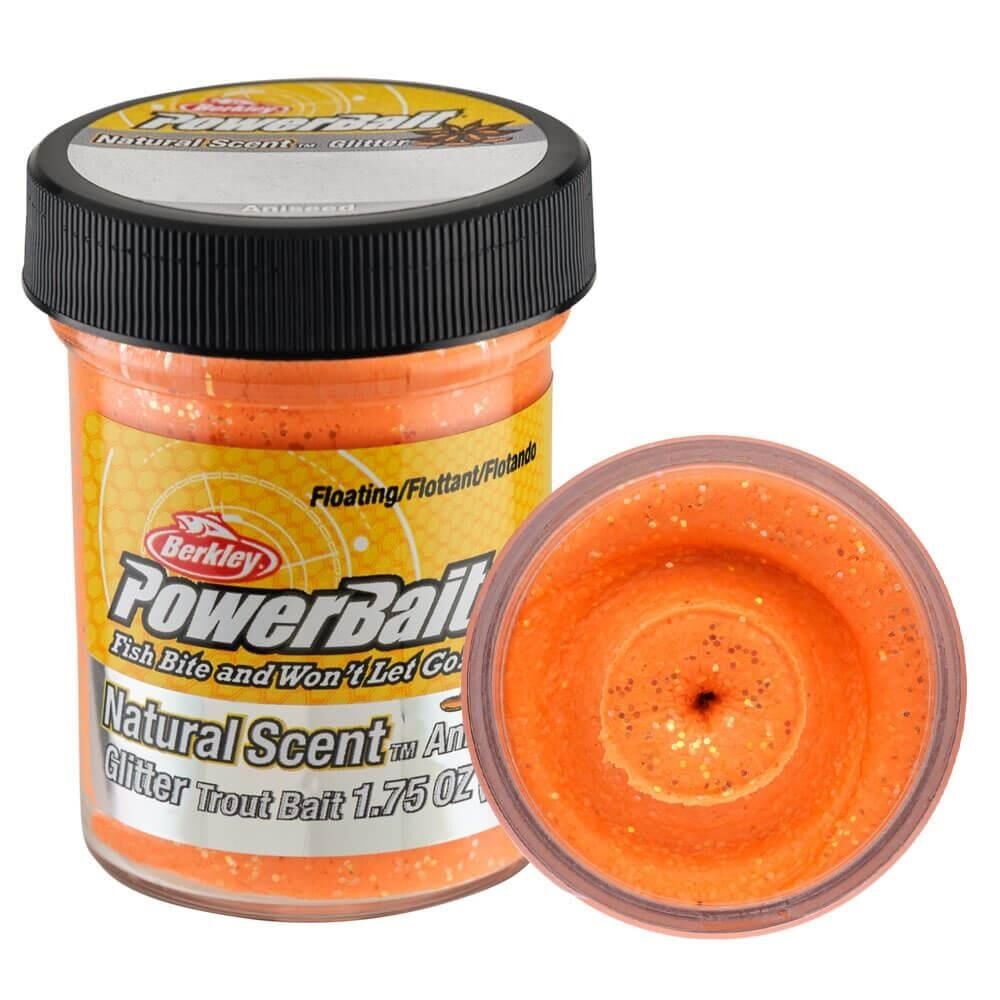 Berkley Powerbait Naturel Scent Anised Simli Alabalık Hamuru Fluo Orange