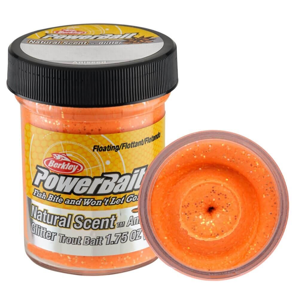 Berkley Powerbait Naturel Scent Anised Simli Alabalık Hamuru Fluo Orange