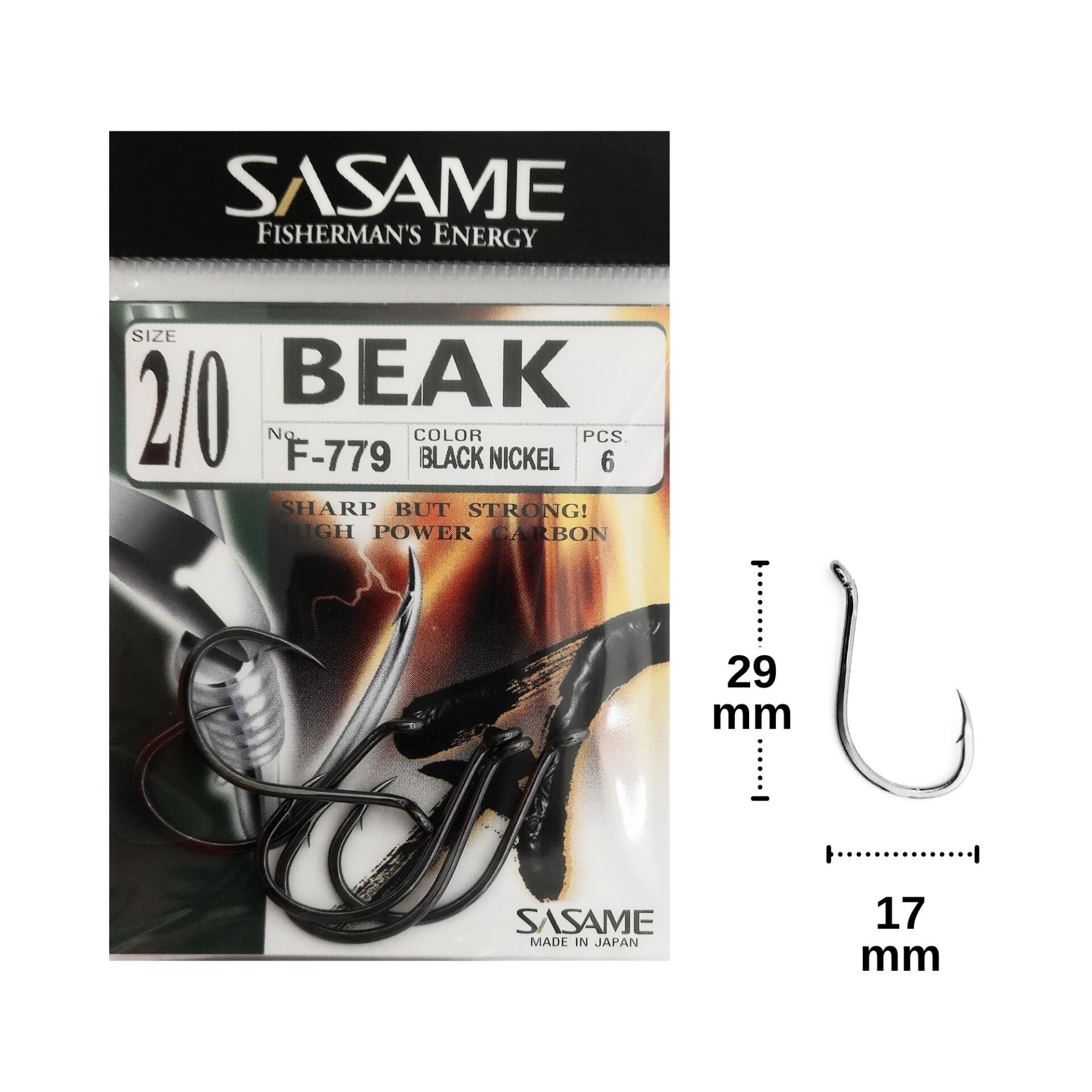 Sasame F-779 No:2/0 Beak Olta İğnesi 6 Adet