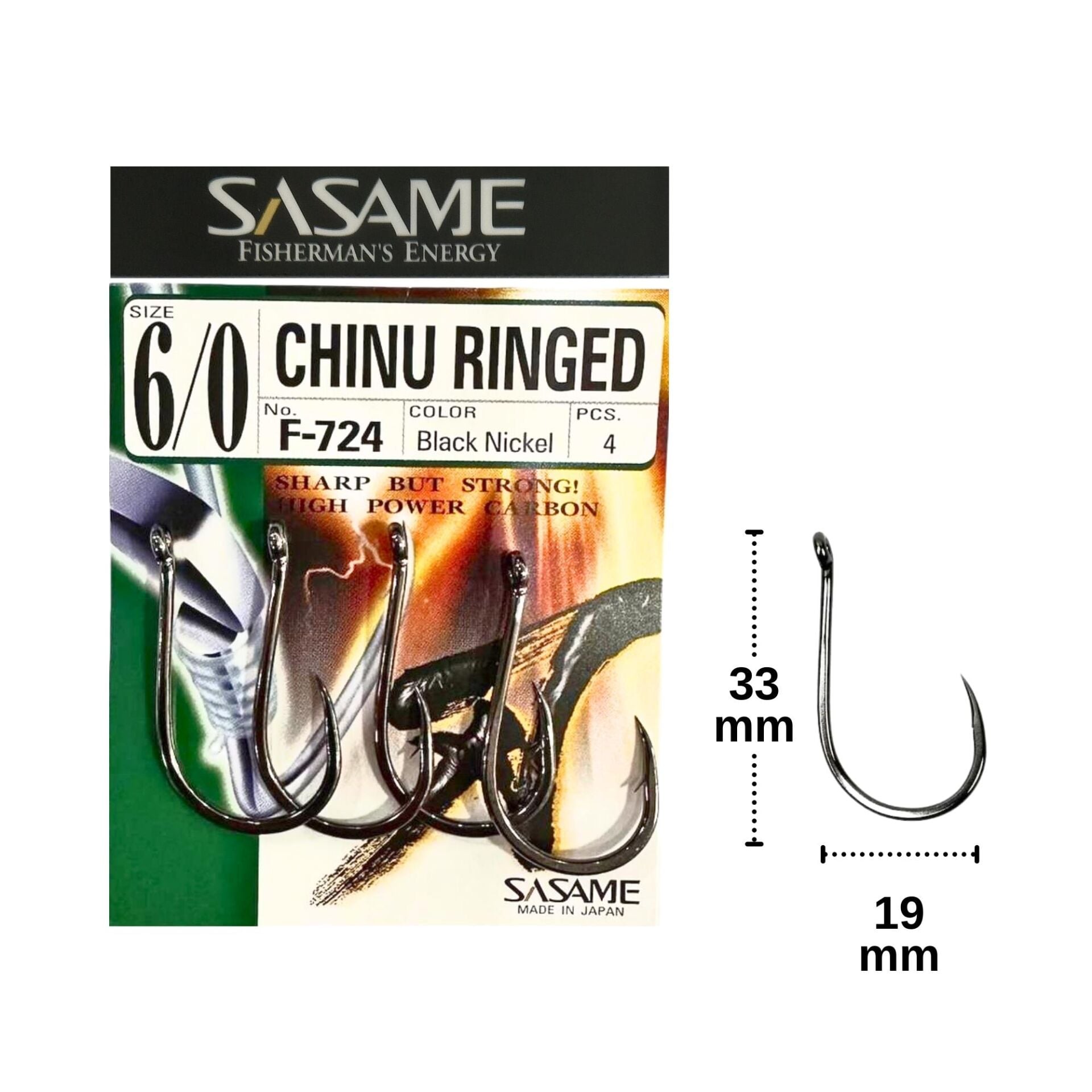 Sasame F-724 No:6/0 Chinu Ringed Olta İğnesi 4 Adet