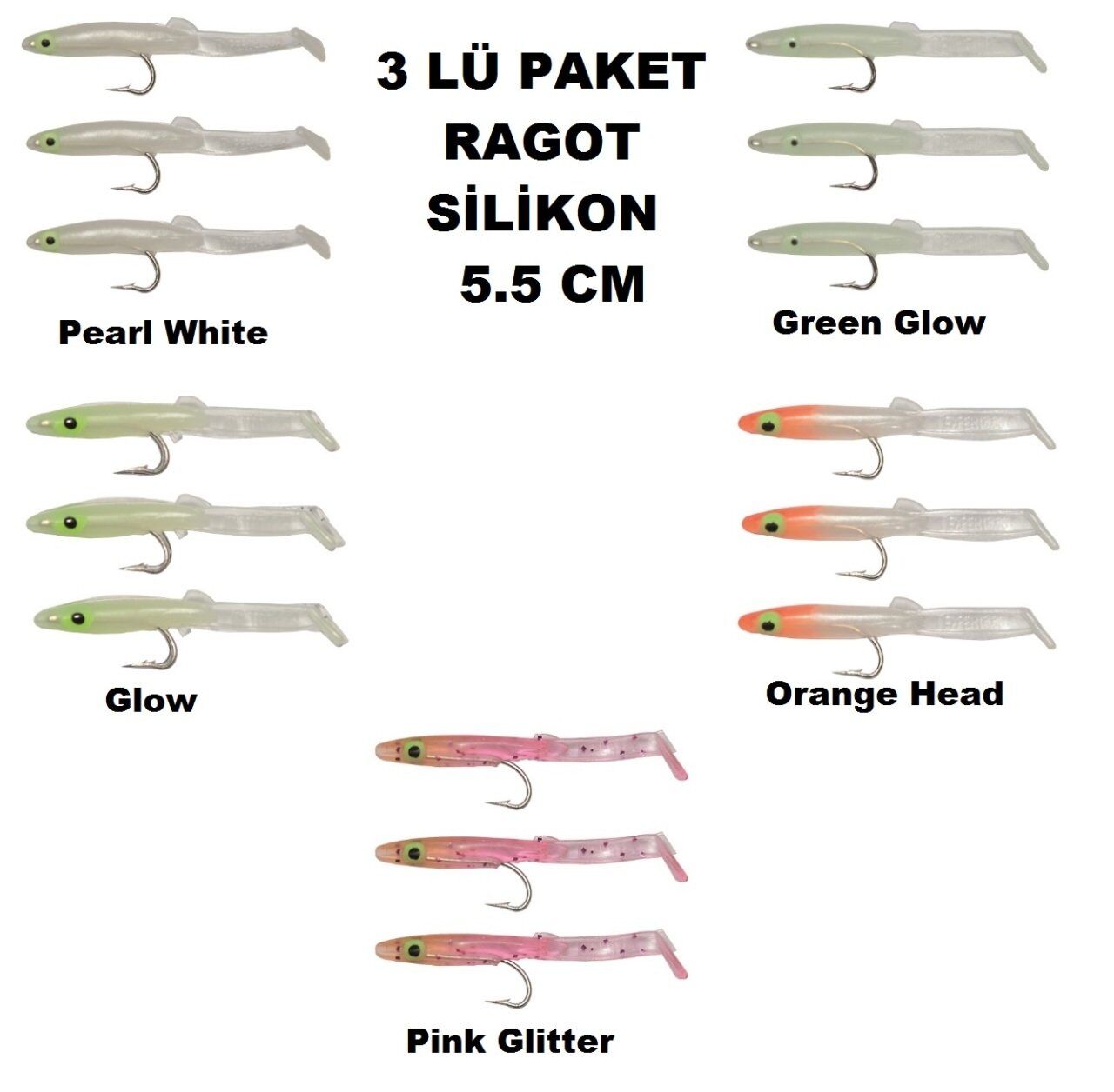 Captain 3526 Eel Fish Soft 5.5 cm 3 lü Paket LRF Silikon