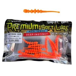 Ryuji Tipsy Worm 5.8cm LRF Silikon Yem (12 Adet) Orange Glow