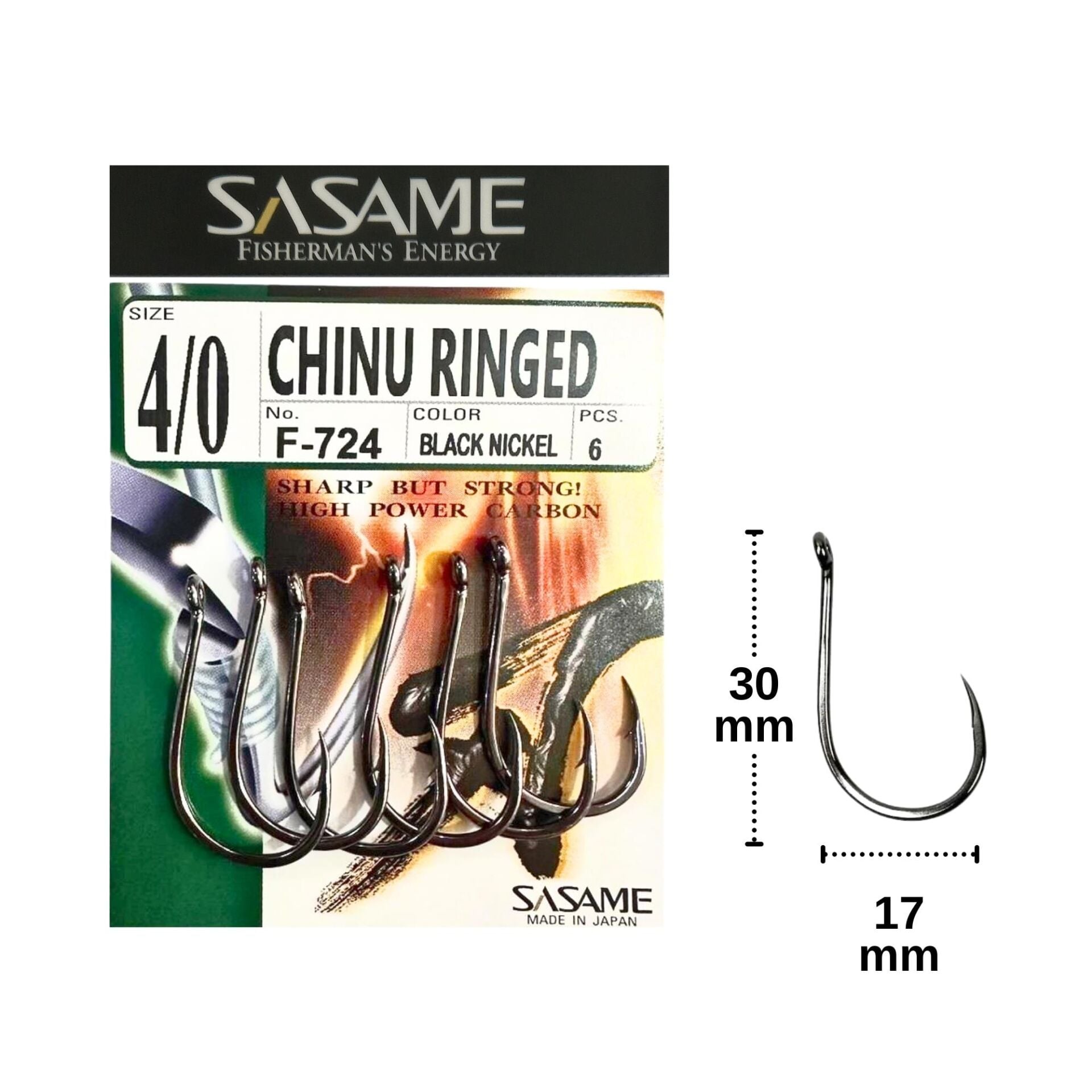 Sasame F-724 No:4/0 Chinu Ringed Olta İğnesi 6 Adet