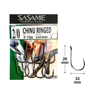 Sasame F-724 No:2/0 Chinu Ringed Olta İğnesi 9 Adet