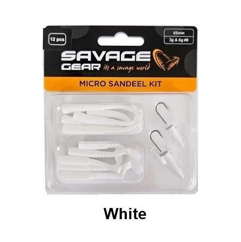 Savage Gear LRF Micro Sandeel Kit 12 Adet White
