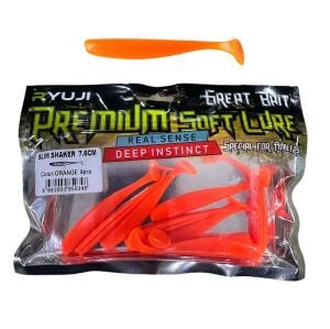 Ryuji Slim Shaker 7.6cm 2.5gr LRF Silikon Yem (9 lu Paket) Orange