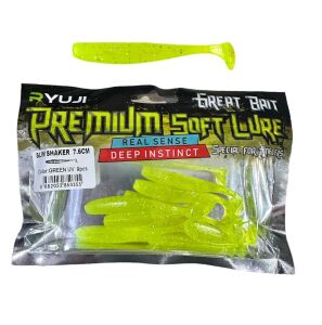 Ryuji Slim Shaker 7.6cm 2.5gr LRF Silikon Yem (9 lu Paket) Green UV