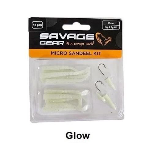 Savage Gear LRF Micro Sandeel Kit 12 Adet Glow