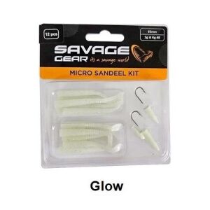 Savage Gear LRF Micro Sandeel Kit 12 Adet Glow