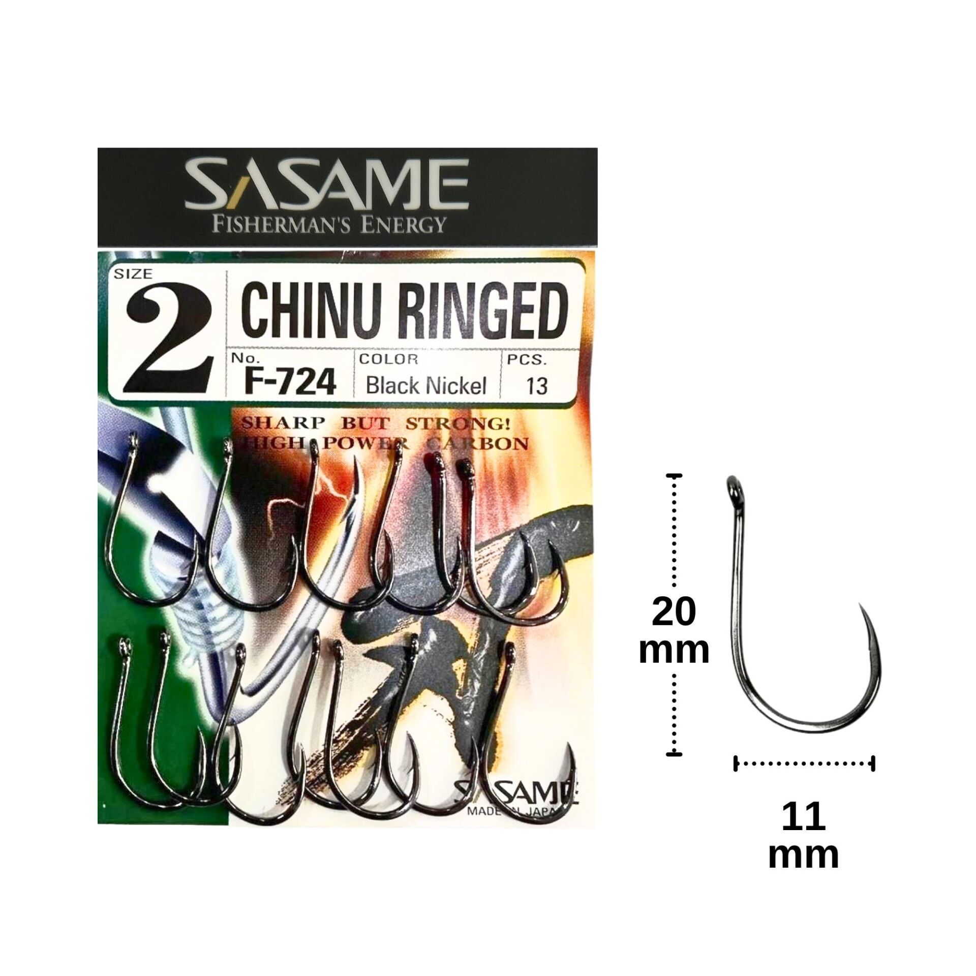 Sasame F-724 No:2 Chinu Ringed Olta İğnesi 13 Adet