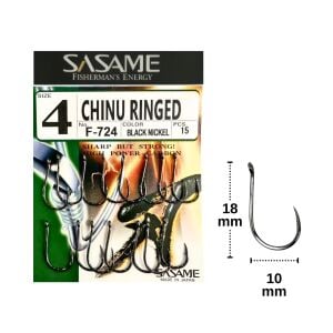 Sasame F-724 No:4 Chinu Ringed Olta İğnesi 15 Adet