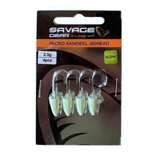 Savage Gear LRF Micro Sandeel Jighead 2.5gr Glow 4 Adet
