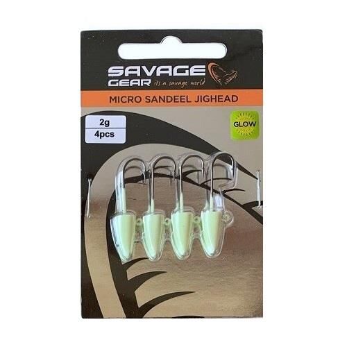 Savage Gear LRF Micro Sandeel Jighead 2gr Glow 4 Adet
