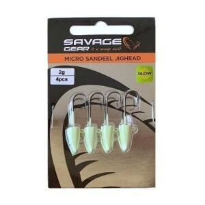 Savage Gear LRF Micro Sandeel Jighead 2gr Glow 4 Adet