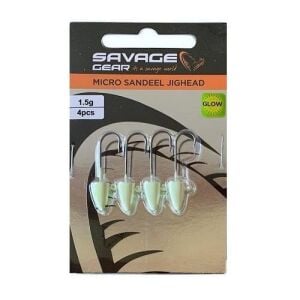 Savage Gear LRF Micro Sandeel Jighead 1.5gr Glow 4 Adet