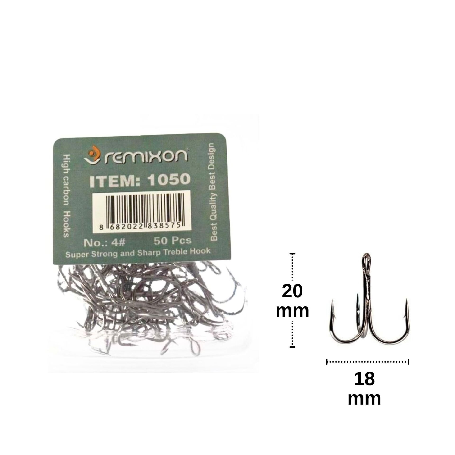 Remixon 1050 No:4 Black Nickel Üçlü İğne 50 Adet