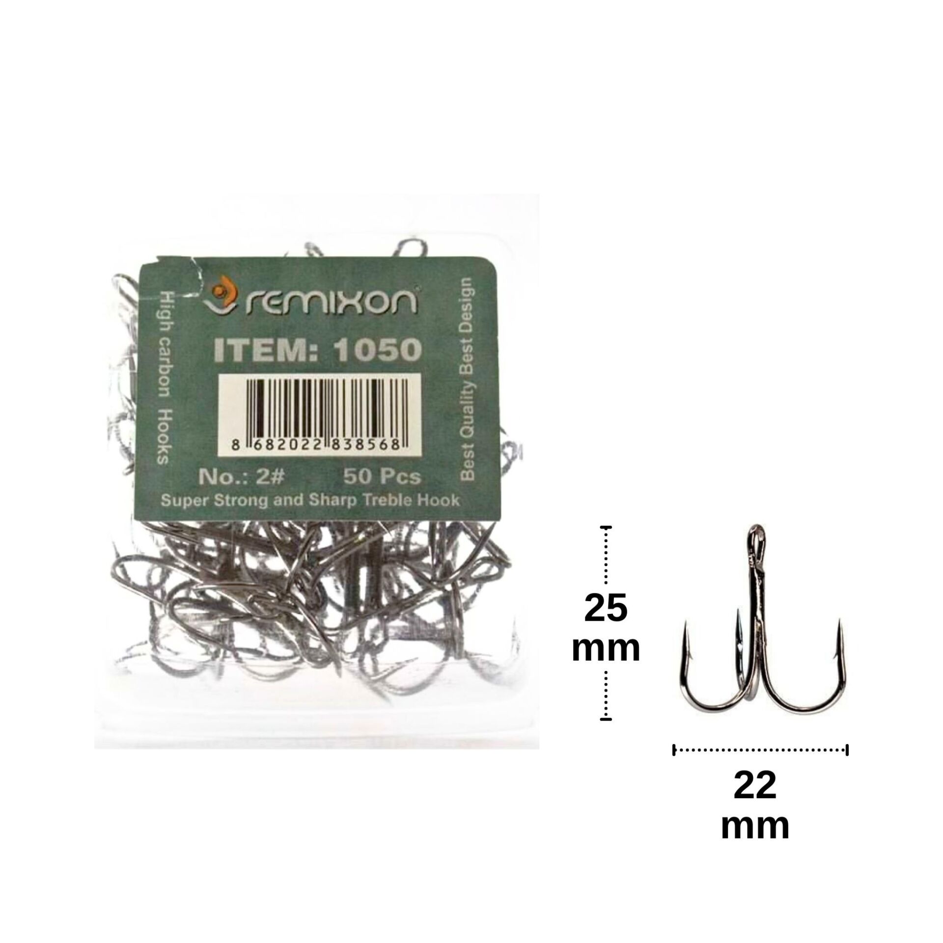 Remixon 1050 No:2 Black Nickel Üçlü İğne 50 Adet