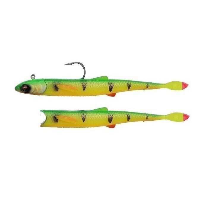 Savage Gear Flying Minnow 7cm 2.5gr 2 Adet Silikon + 1 adet 5gr Jig Head Set Firetiger