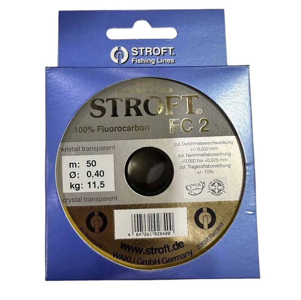 Stroft FC2 50m 0.40mm %100 Fluorocarbon Misina