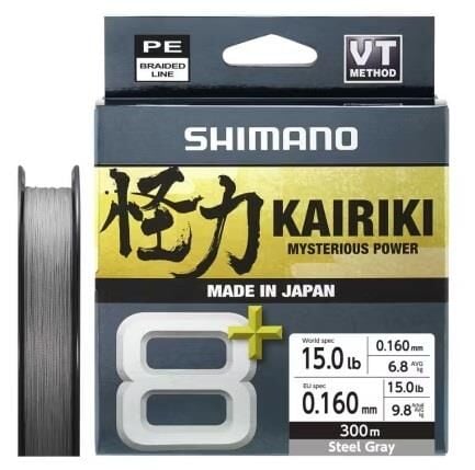 Shimano Kairiki 8+ 300 Mt 0.16mm İp Misina Steel Gray