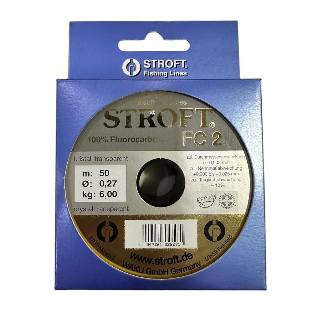 Stroft FC2 50m 0.27mm %100 Fluorocarbon Misina