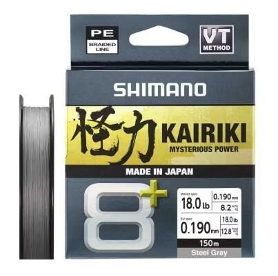 Shimano Kairiki 8+ 150 Mt 0.19mm İp Misina Steel Gray