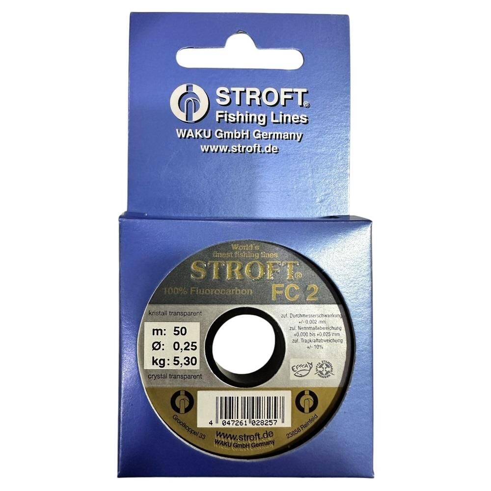 Stroft FC2 50m 0.25mm %100 Fluorocarbon Misina