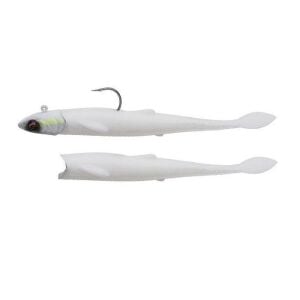 Savage Gear Flying Minnow 7cm 2.5gr 2 Adet Silikon + 1 adet 3.5gr Jig Head Set Bone
