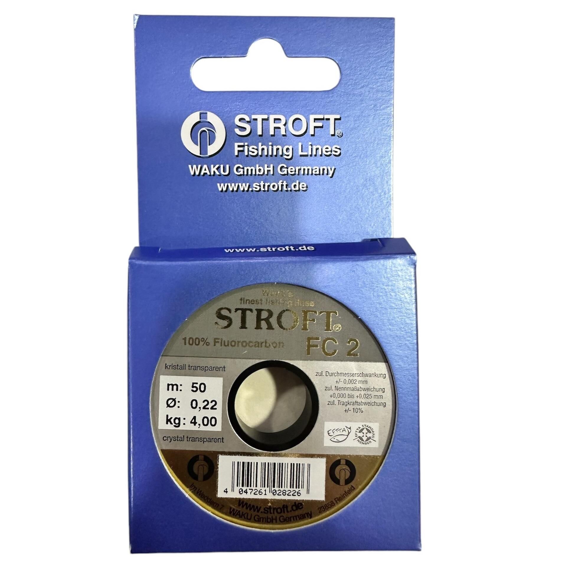 Stroft FC2 50m 0.22mm %100 Fluorocarbon Misina