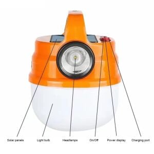 Powergold PG-200 Solar Şarj Sistemli 50W Kamp Lambası Mavi