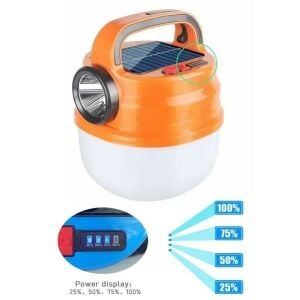 Powergold PG-200 Solar Şarj Sistemli 50W Kamp Lambası Turuncu
