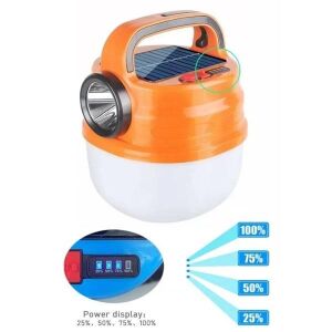 Powergold PG-200 Solar Şarj Sistemli 50W Kamp Lambası Turuncu