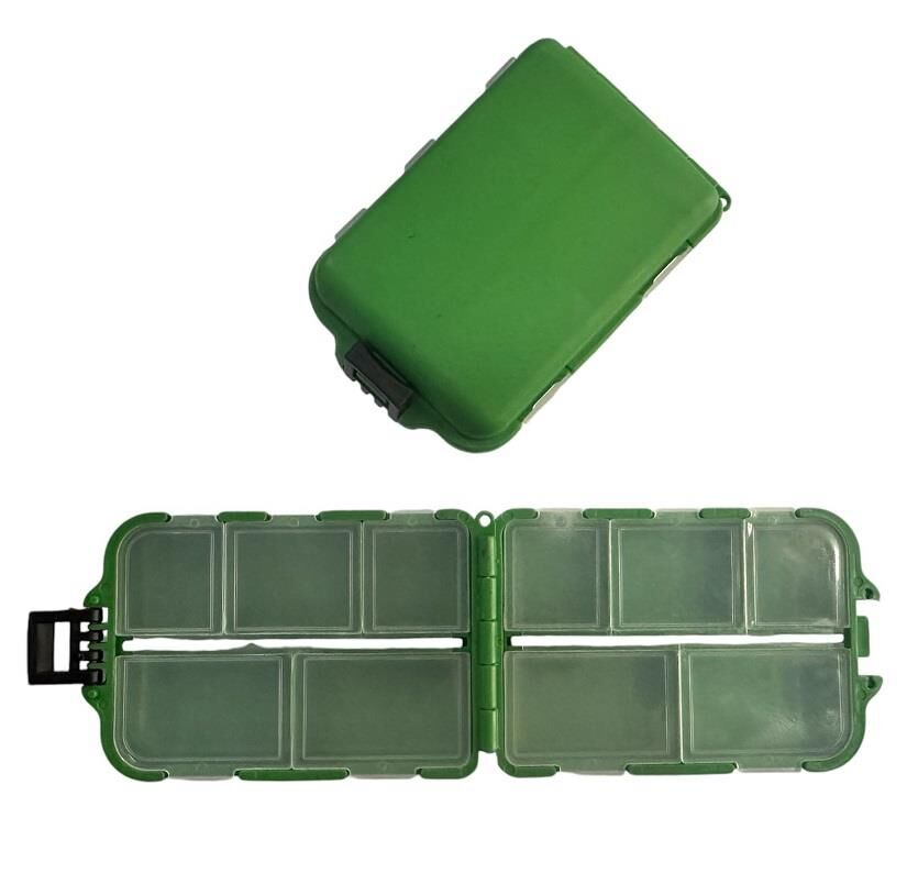 Shufa 10 Gözlü Dikdörtgen İğne ve Klips Kutusu Yeşil