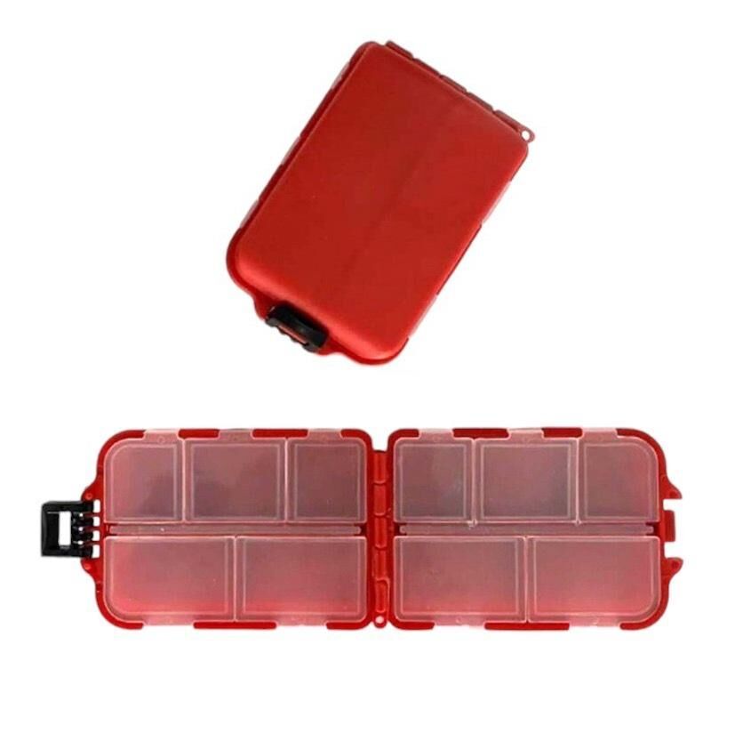 Shufa 10 Gözlü Dikdörtgen İğne ve Klips Kutusu Kırmızı