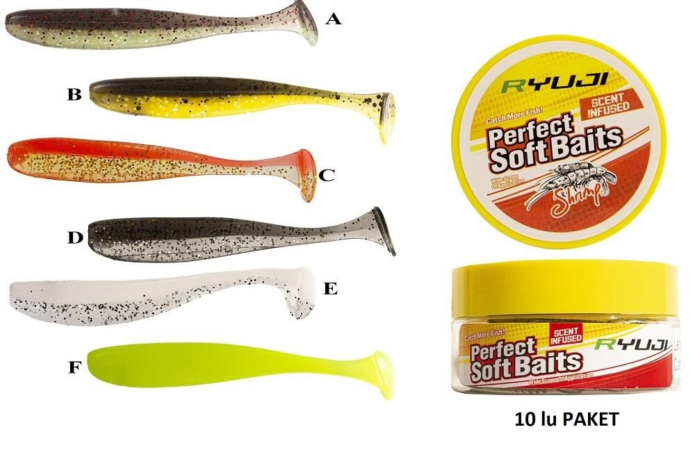 Ryuji Perfect Bait BT 7cm 2gr Karides Kokulu Silikon (10 Adet)