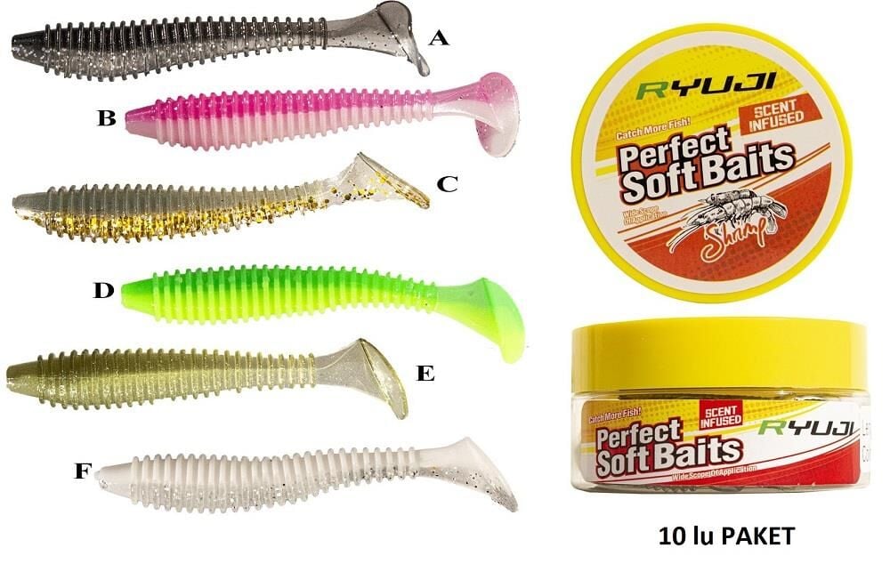 Ryuji Perfect Bait LT 7cm 2.5gr Karides Kokulu Silikon (10 Adet)