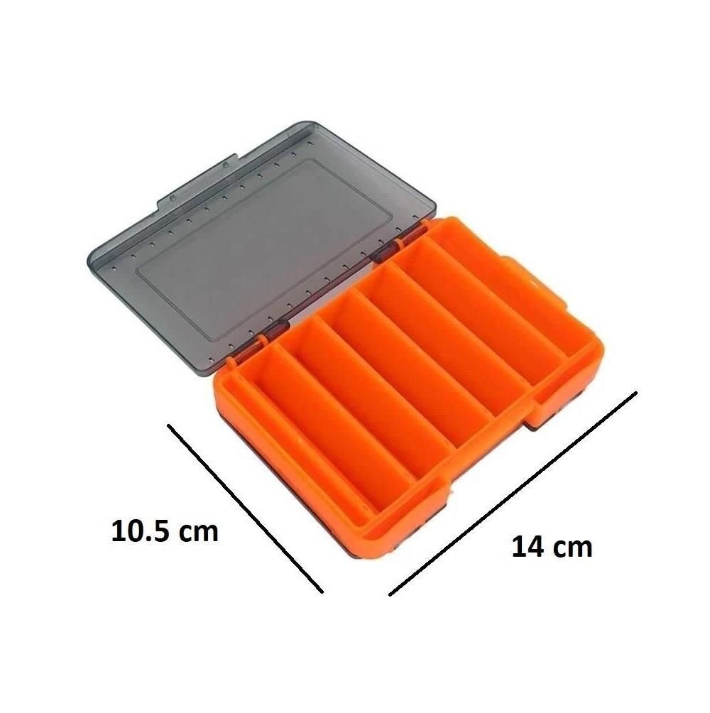 Pandora 12 Gözlü Çift Taraflı LRF Maket Yem Kutusu Turuncu 14x10.5x3cm