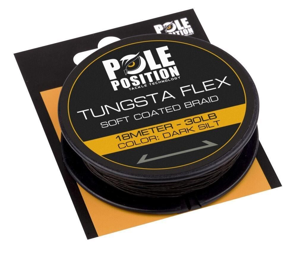 Pole Position 18m 30lb Tungsta Flex Soft Coated Kaplamalı Rig İpi Dark Silt