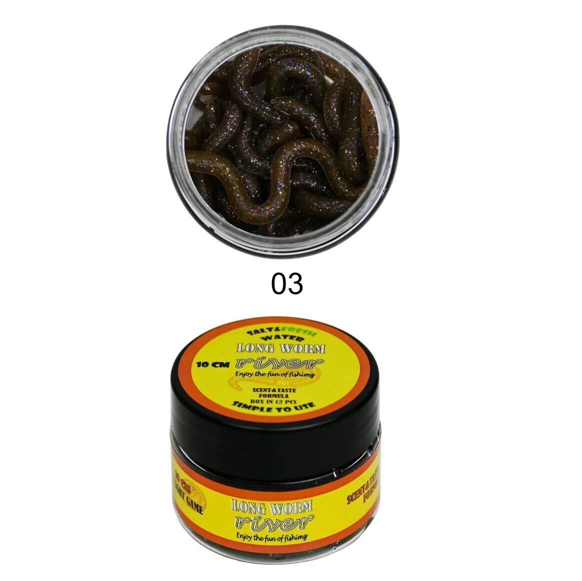 River Long Worm 10cm Kokulu Silikon Solucan Yem 12 Adet Renk 03