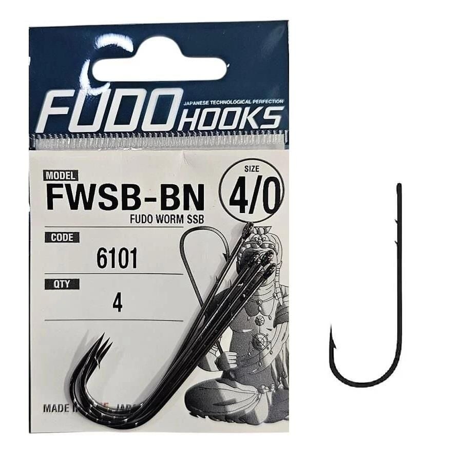 Fudo 6101 No:4/0 Fudo Worm SSB Black Nikel Olta İğnesi 4 Adet