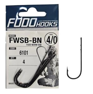 Fudo 6101 No:4/0 Fudo Worm SSB Black Nikel Olta İğnesi 4 Adet