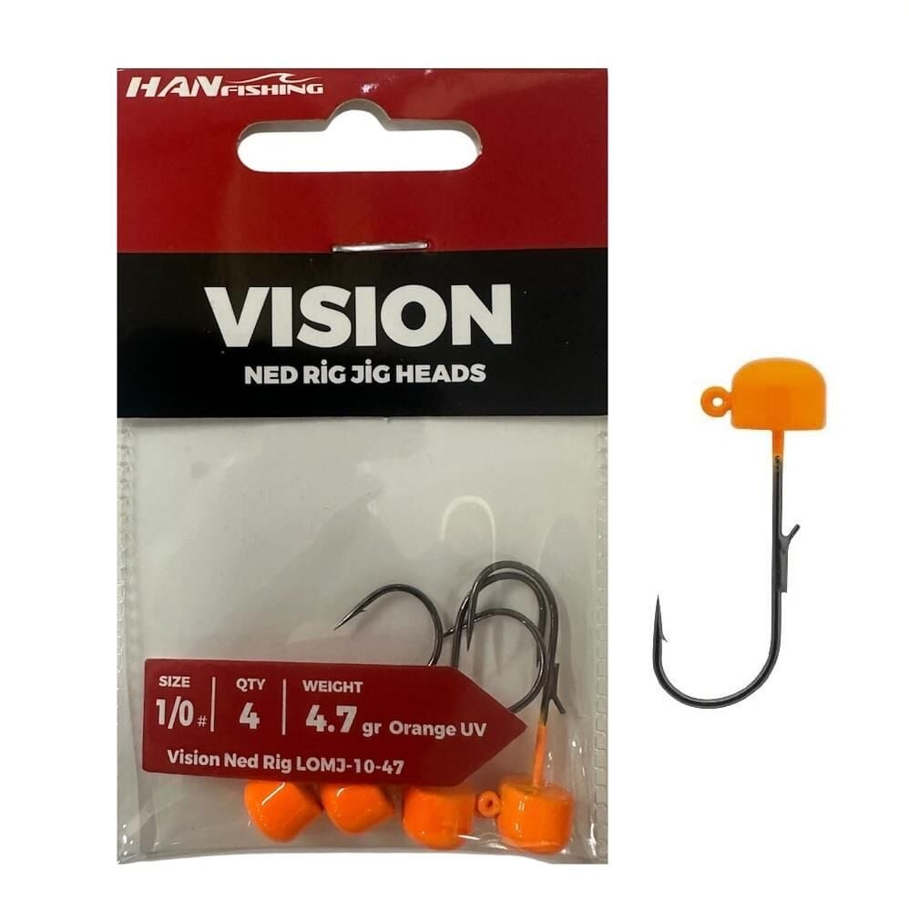 Hanfish Vision Ned Rig Jig Head LOMJ 4.7gr No:1/0 Orange UV 4 Adet
