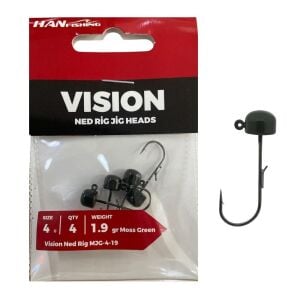 Hanfish Vision Ned Rig Jig Head MJG 1.9gr No:4 Moss Green 4 Adet
