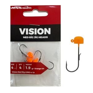 Hanfish Vision Ned Rig Jig Head LOMJ 1.9gr No:4 Orange UV 4 Adet